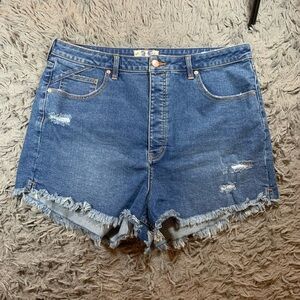 We The Free Crvy Vintage Button Fly High Rise Short Size 35